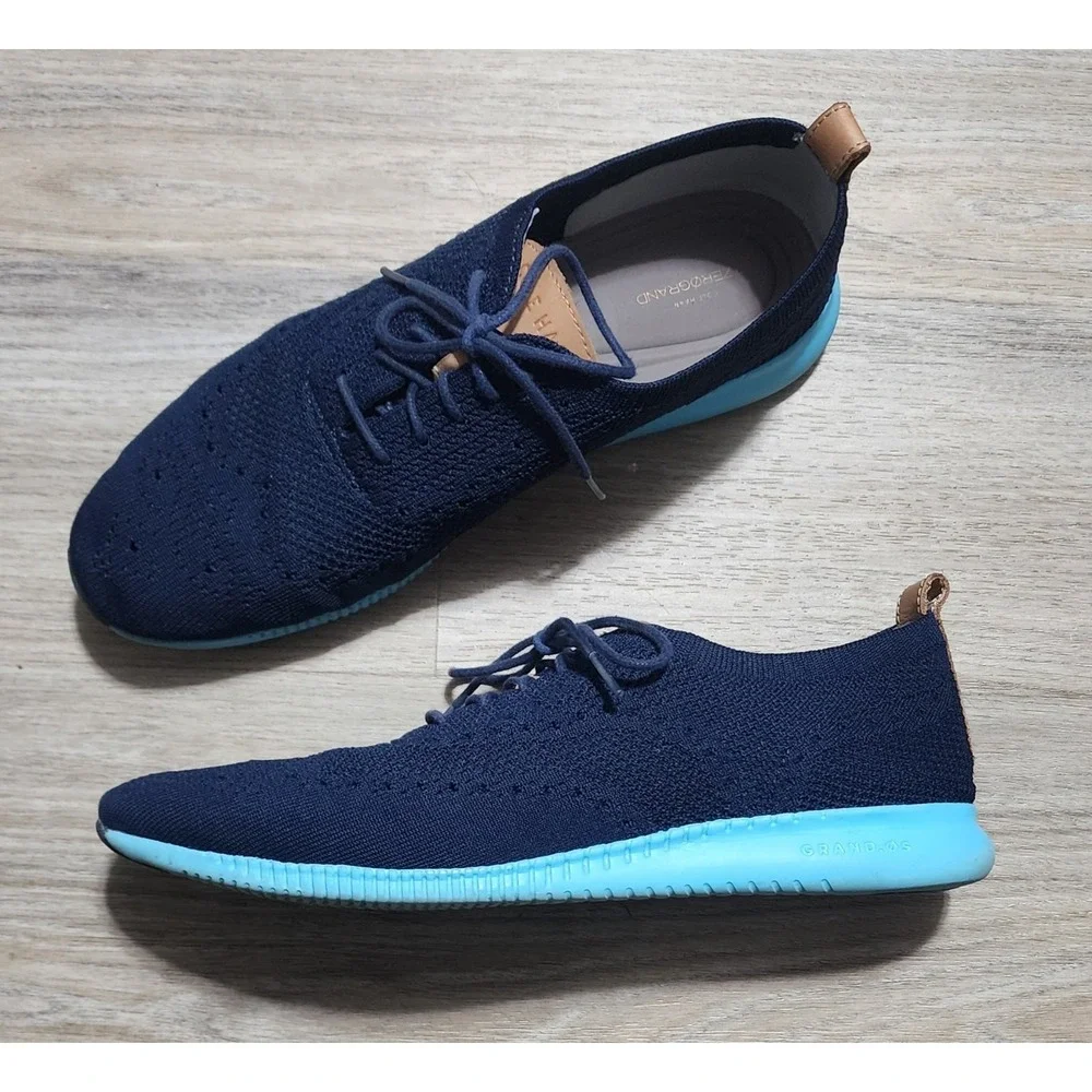 Cole Haan Women's 2.ZERØGRAND Navy Stitchlite Oxford Shoes Size 11B W10863